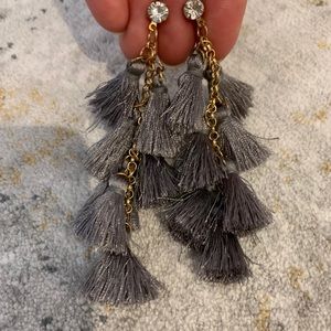 Grey tassel earrings